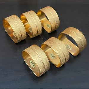 6pcs Vintage Brushed Gold Gold-tone  Holiday Napkin Rings
